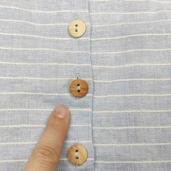 L'Academie Revolve Hawes Blue Cotton Chambray Button Front Mini Dress Medium - Picture 16 of 16